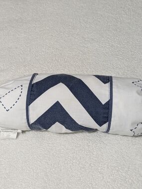 Decorative Pillow Bolster Chevron Blue White Candy Shape